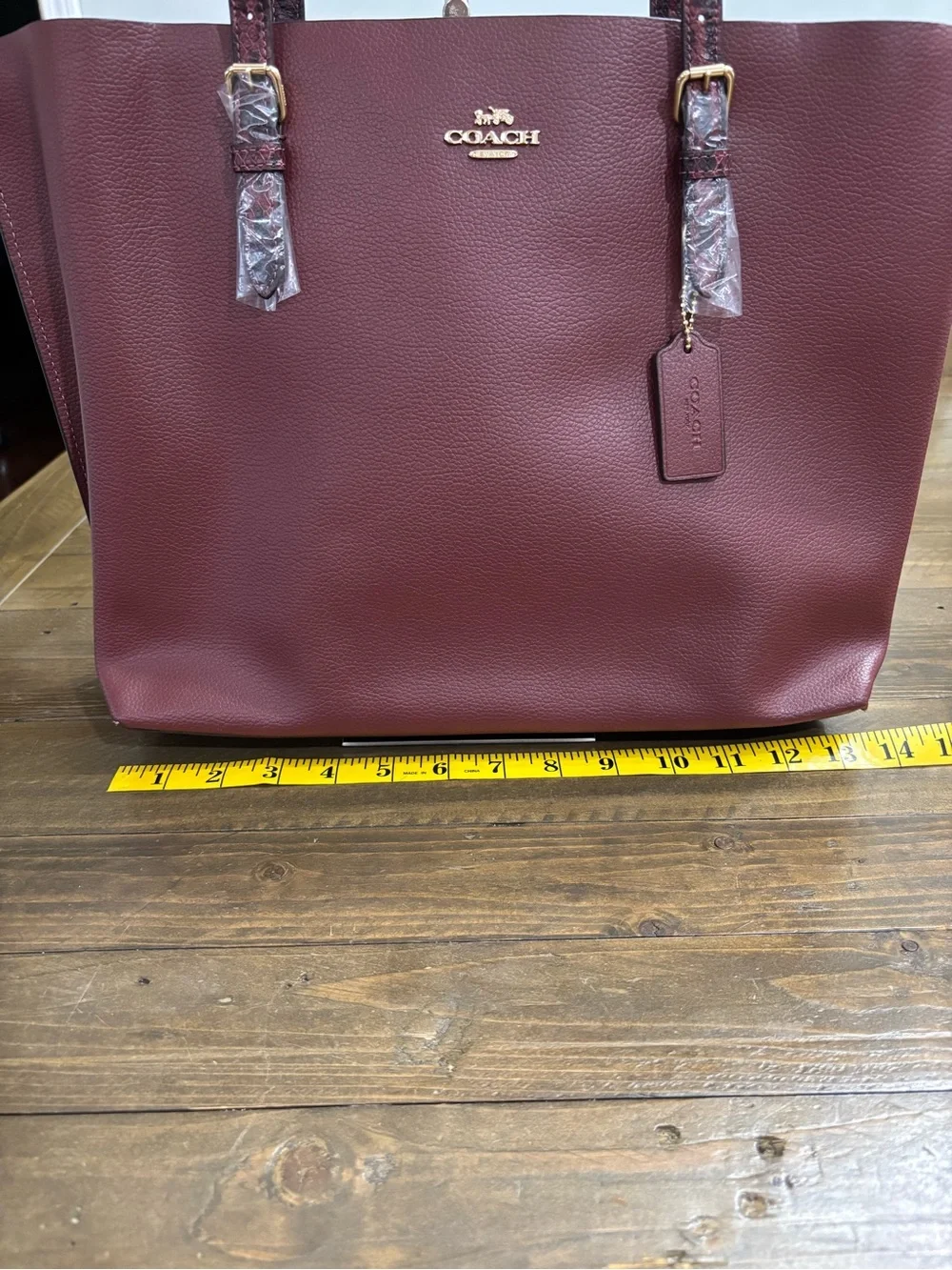 Coach Mollie Tote in Wine Red